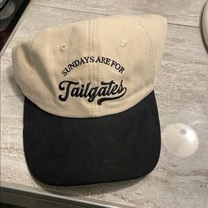 Black and Off-WhiteTailgate Cap with Embroidered Detail